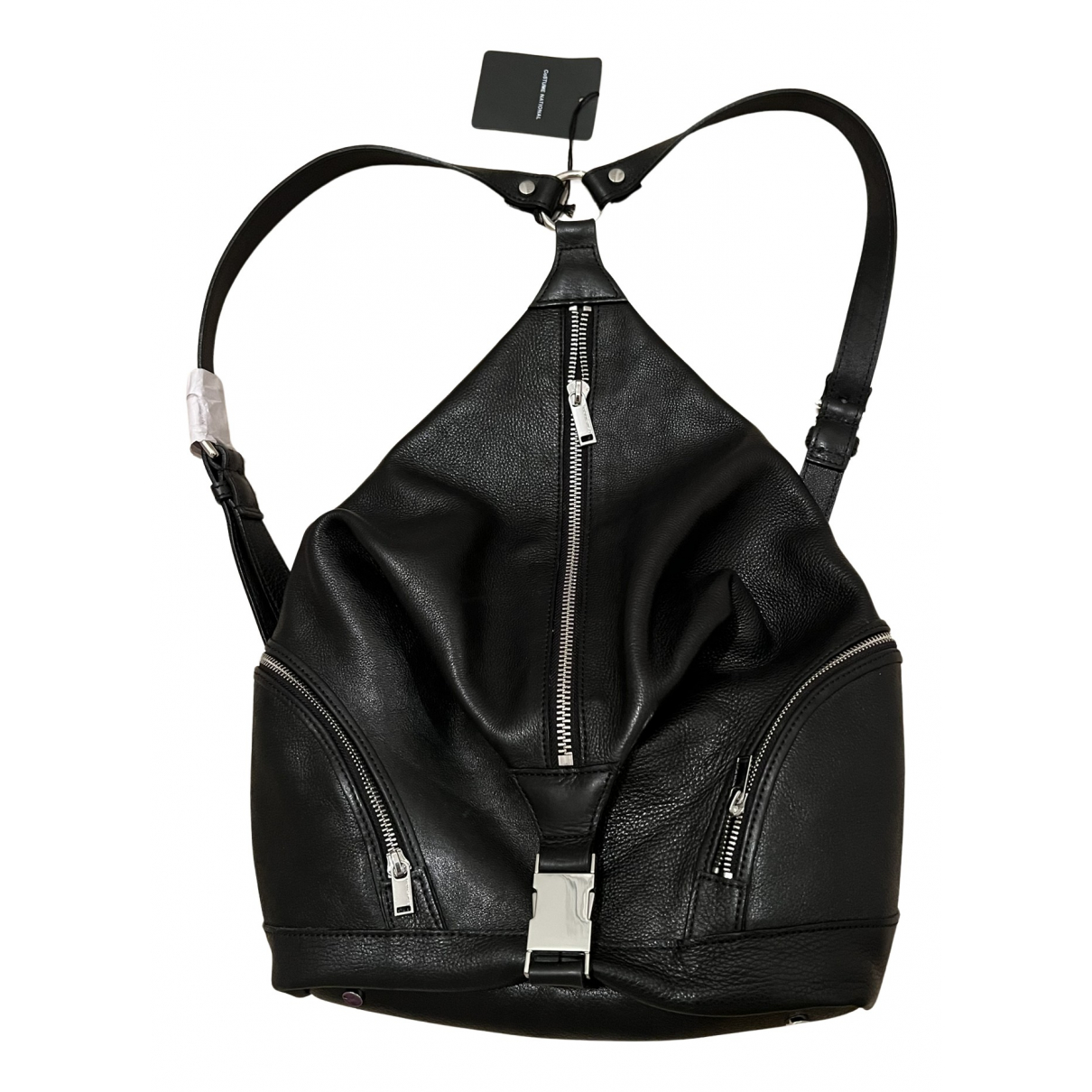 Leather backpack Costume National Black 